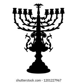 Menorah (Hanukkah Lamp). Vector.