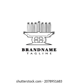 menorah for hanukkah logo cartoon design icon template black modern isolated vector simple