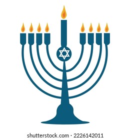 Menorah for Hanukkah on white background