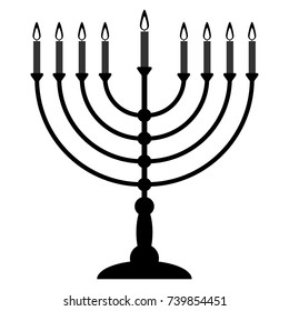 Menorah for Hanukkah. Religion icon. Vector illustration.