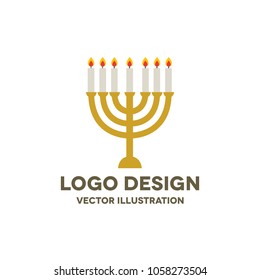 menorah for Hanukkah vector icon