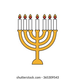 menorah for Hanukkah. vector illustration