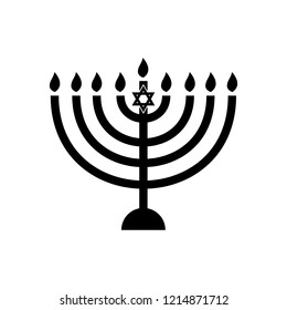 Menorah for Hanukkah, Vector illustration. Religion icon