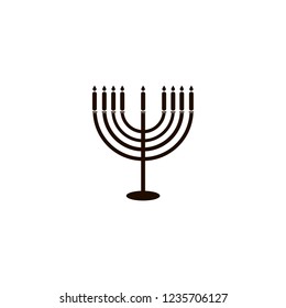 Menorah for Hanukkah. Vector illustration. Religion icon