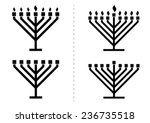 Menorah / hanukkiah with / without lights, candles
