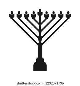 Menorah for the holiday of Hanukkah. Vector icon