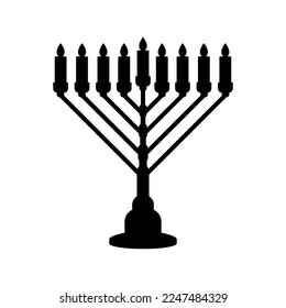 Menorah for the holiday of Hanukkah. Vector icon
