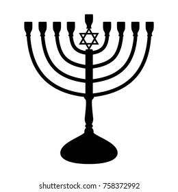 Menorah - icon of candelabrum. Vector.