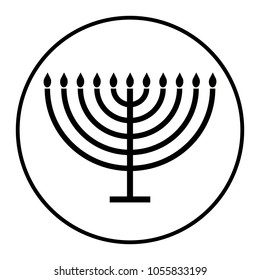 Menorah icon in circle