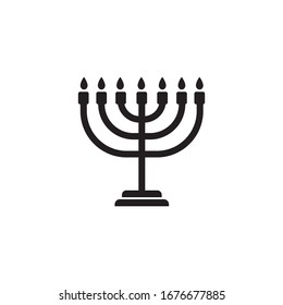 Menorah-Symbol-Design einzeln auf weißem Hintergrund