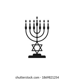 Menorah-Symbol-Design einzeln auf weißem Hintergrund