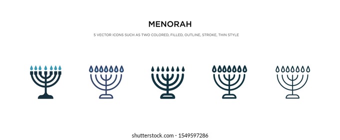 menorah icon in different style vector illustration. two colored and black menorah vector icons designed in filled, outline, line and stroke style can be used for web, mobile, ui