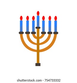 menorah icon flat color
