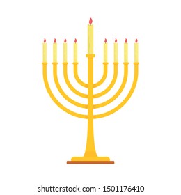 Menorah icon. Flat illustration of menorah vector icon for web design