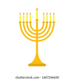 Menorah icon. Flat illustration of menorah vector icon for web design
