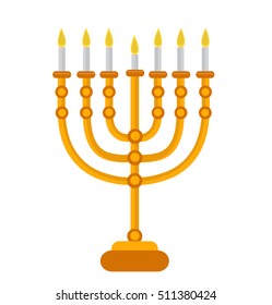 Menorah icon. flat style.  isolated on white background.