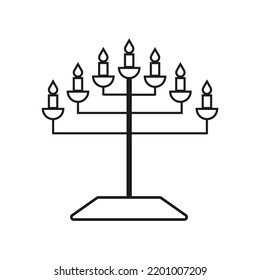 menorah icon. Happy family. Vector illustration. Stock image.