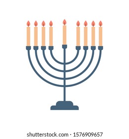 menorah Ikone glückliche hanukkah Judaismus religiöse Feiertage hebräische Feier Konzept Candelabrum mit Kerzen Vektorgrafik