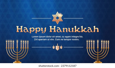 menorah icon happy hanukkah judaism religious holidays hebrew celebration banner candelabrum with candles lettering greeting card