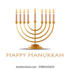 menorah icon happy hanukkah judaism religious holidays hebrew celebration concept candelabrum with candles