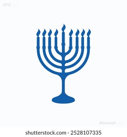 Menorah Icon Image, Menorah Illustration Image, Jewish Decorative Menorah Candle Vector.