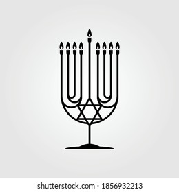Menorah icon isolated on white background. Vector illustration.