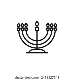 Menorah icon isolated on white background