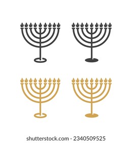 Menorah icon isolated simple silhouette flat style vector illustration on white background.