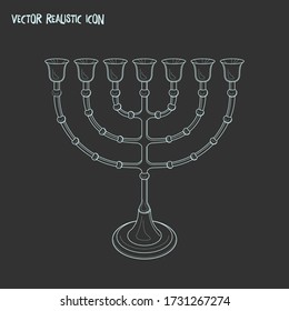 Menorah icon line element. Vector illustration of menorah icon line isolated on clean background for your web mobile app logo design.