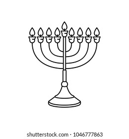 Menorah icon. Outline menorah vector icon for web design isolated on white background