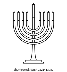 Menorah icon. Outline menorah vector icon for web design isolated on white background