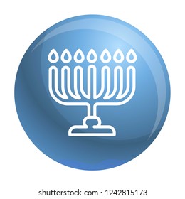 Menorah icon. Outline menorah vector icon for web design isolated on white background