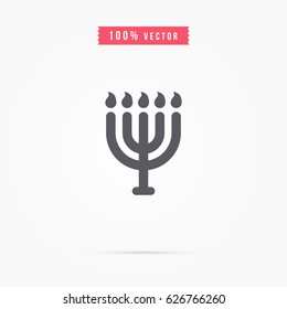Menorah icon. religion sign