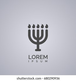 Menorah icon. religion sign