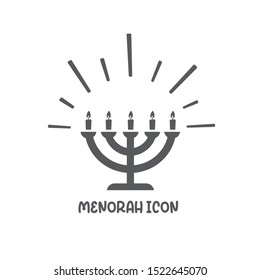 Menorah icon simple silhouette flat style vector illustration on white background.
