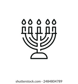 Menora-Ikone. Einfaches Menorah-Symbol für Social Media, App und Webdesign. Vektorillustration