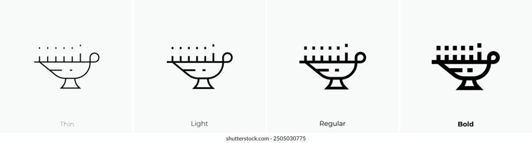 menorah icon. Thin, Light Regular And Bold style design isolated on white background