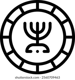 menorah icon. Thin Linear Style Design Isolated On White Background