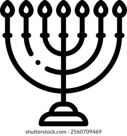 menorah icon. Thin Linear Style Design Isolated On White Background