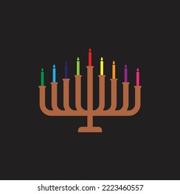 Menorah icon vector design. Hanukkah Day vector illustration