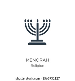 Menorah Icon Vector. Trendy Flat Menorah Icon From Religion Collection Isolated On White Background. Vector Illustration Can Be Used For Web And Mobile Graphic Design, Logo, Eps10