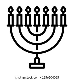 Menorah icon vector.Judaism symbol
