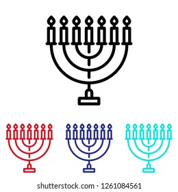 Menorah icon vector.Judaism symbol