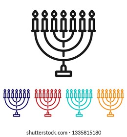 Menorah icon vector.Judaism symbol