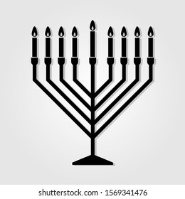 Menorah isolated on white background. Vector illustration