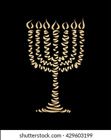 Menorah Israel candle designed using brush graphic vector.