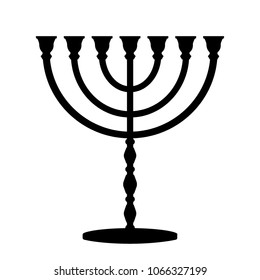 Menorah. Jewish symbol. Vector silhouette.