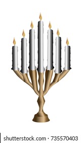 menorah on white background