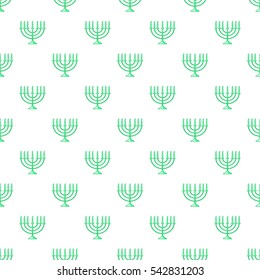 Menorah pattern. Cartoon illustration of menorah vector pattern for web