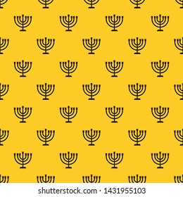 Menorah pattern seamless vector repeat geometric yellow for any design